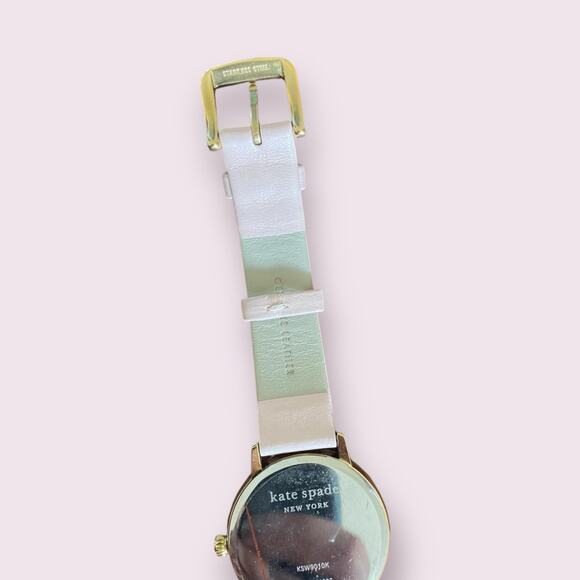 Kate Spade KSW9010 Metro Monogram K White Dial Pink Leather Strap Women's Watch - Picture 4 of 10